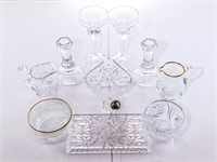 Collection of Crystal - Stems, Candle Holders, Cr.