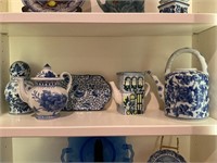 A Group of Blue and White Decorative Pieces