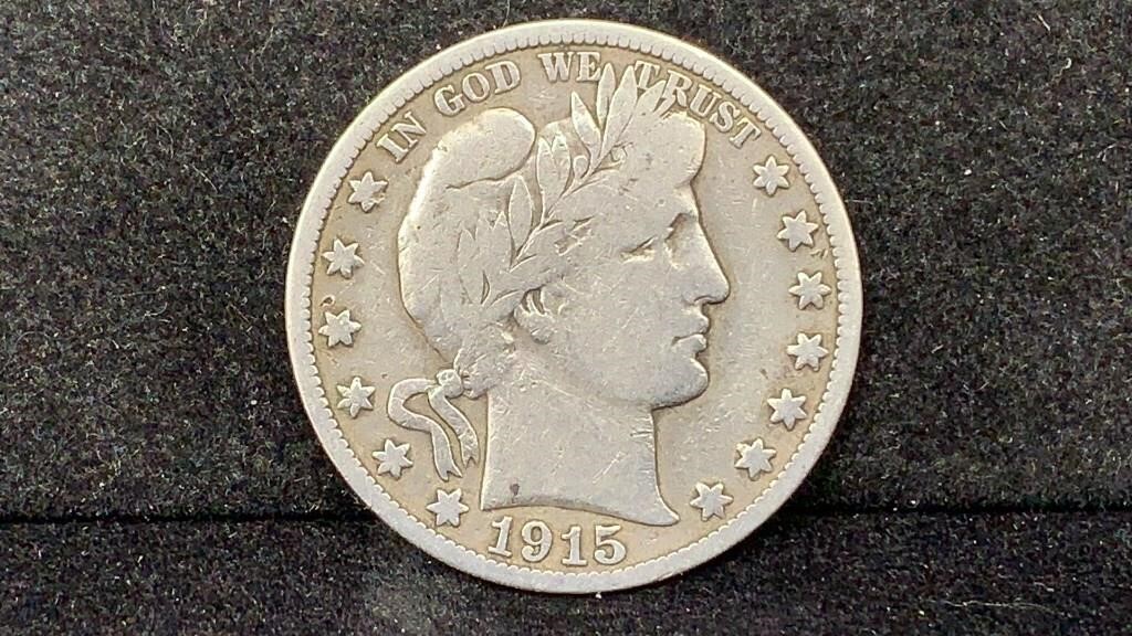1915-S Silver Barber Half Dollar