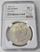 1884o Morgan Dollar, Unc details NGC Cleaned