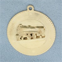 Vintage Train Locomotive Medallion Charm or Pendan