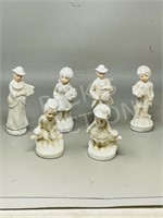 6 porcelain figurines - 4" to 5" tall
