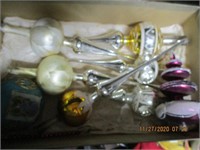 Box Lot of 6 Antique Blown Glass Tree Topper