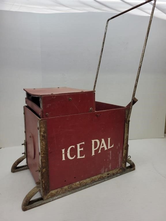 Vintage Ski Pal Ice Fishing Sled Box Very Cool