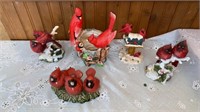 CARDINAL PLANTER AND OTHER FIGURINES