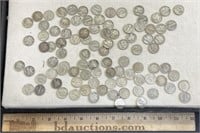US Silver Dimes incl Mercury 90+/- Coin Lot