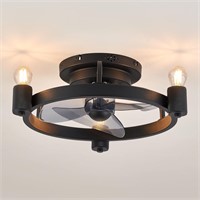 LEDIARY Black Ceiling Fans with Lights  18.5 Inch