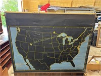 1923 School Map Cartocraft Slated United States