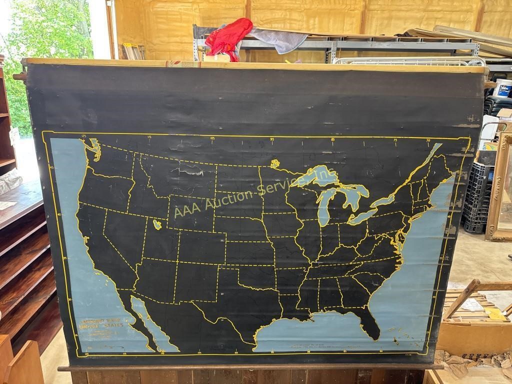 1923 School Map Cartocraft Slated United States