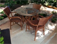 Ratton Style Patio Furniture, Table and Chairs