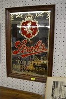 Stroh's Beer Framed Mirror