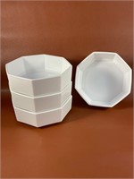 Set of 4 Octogon White Bowls