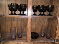 Amber Pink Purple Plates, Goblets, & More