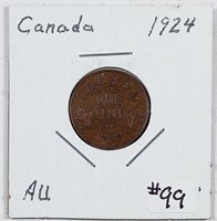 1924  Canada  Small Cent   AU