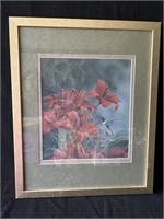 Framed art, signed by artist 17.5 x 21.5