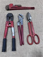 Pipe Wrench, Bolt Cutter, Tin Snips, Adjustable Pi
