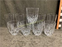 Cut crystal high ball glasses and tumblers