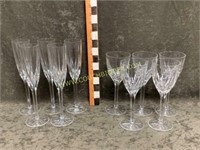 Beautiful cut crystal champagne wine stems