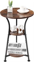 Dulcii Small Round End Table  3-Tier