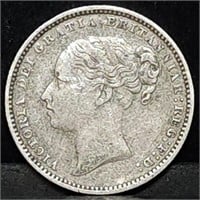 1883 Queen Victoria Silver Shilling in Nice Shape