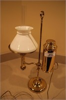 BRASS LAMP , HEAVY , ADJUSTABLE
