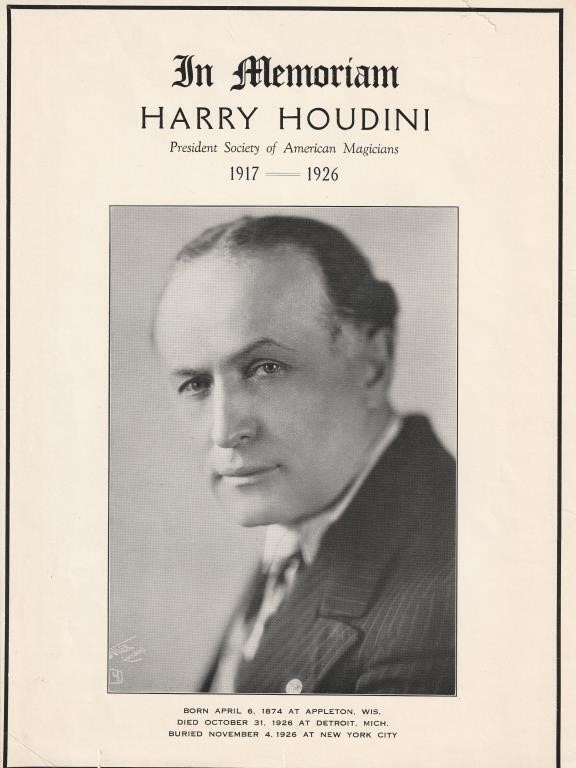 Houdini In Memoriam insert