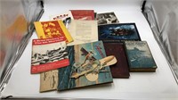 Assorted antique military books, magazines, and