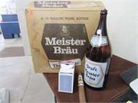 Meister-Brau 6) 1/2 Gallon Picnic Bottle Case with