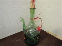 Green Glass Wine Bottle with Ice Holder Sack