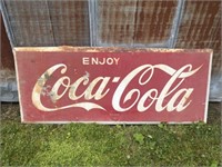 Large Vintage Metal Coca Cola Sign