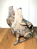 Hand Painted Wolf Shoe Bench/Step Stool
