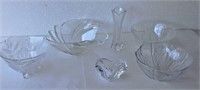 Clear Glass Serving Bowls Vase & Candle Holder