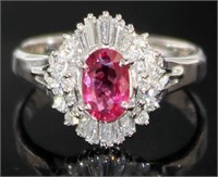 Platinum 1.35 ct GIA Ruby & Diamond Ring