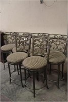 SIX METAL BAR STOOLS