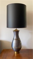 Mid century Pewter & Gold Finish Lamp
