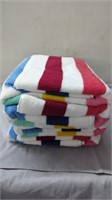 4 New Cabana Stripe Beach Towel, (30x60 Inches)