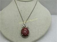 Vintage Southwestern Simulated Agate Necklace, 14.