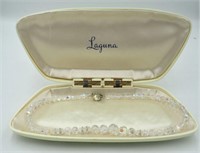 Vintage Laguna Crystal Beaded Necklace 17" In Box