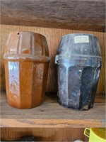 Pair of antique Pottery fruit jars