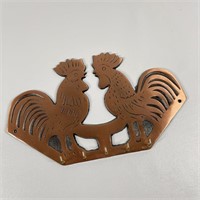 Copper Clad Rooster Wall Mount Utensil Holder