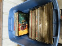 tote of vintage records