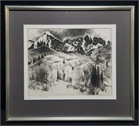 Gene Kloss Etching "Where Ruby Silver Is Found"
