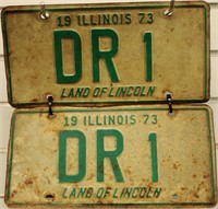DR 1 License Plates - 1973 Pair