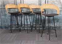 Set of 4 Mid Century Modern Bar Stools, mfgd by