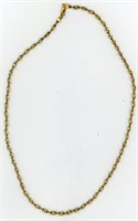 Sterling Italy Twist Gold Tone Necklace 20”