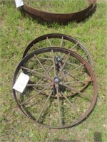 116) 2 wagon wheels