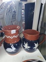 Handmade & Signed Pottery Pitcher & Vase