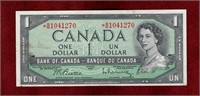 CANADA 1954 REPLACEMENT $1 BANKNOTE BC-37bA-i