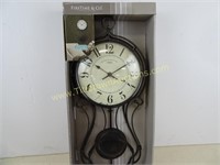 Wrought Iron Harwick Pendulum Wall Clock 20" x 9