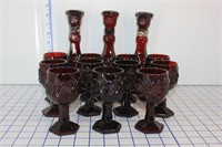 14 PIECES AVON CAPE COD RUBY RED